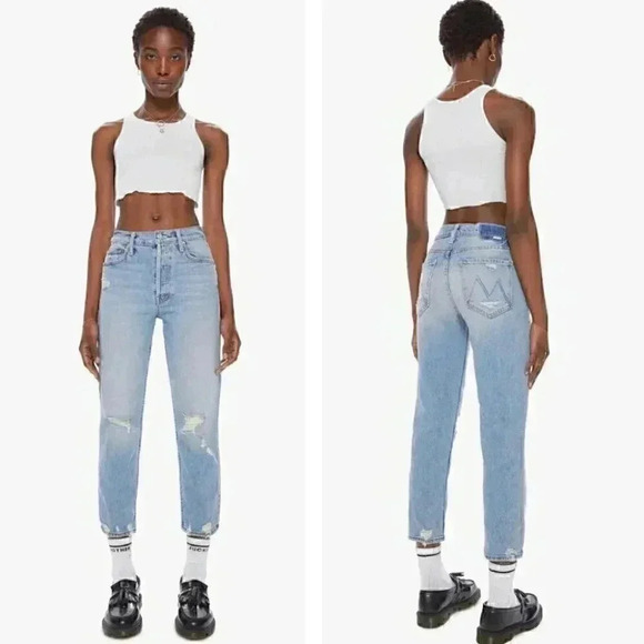 NEW MOTHER Denim The Tomcat Jeans The Confession Wash Distressed Retro Y2K 90s - Picture 1 of 9